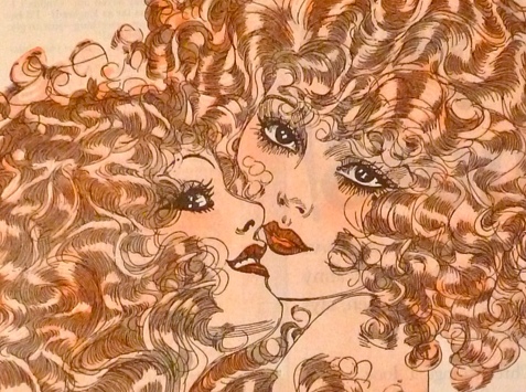 detail from an advertisement for Nell Brinkley hair curlers (1924)